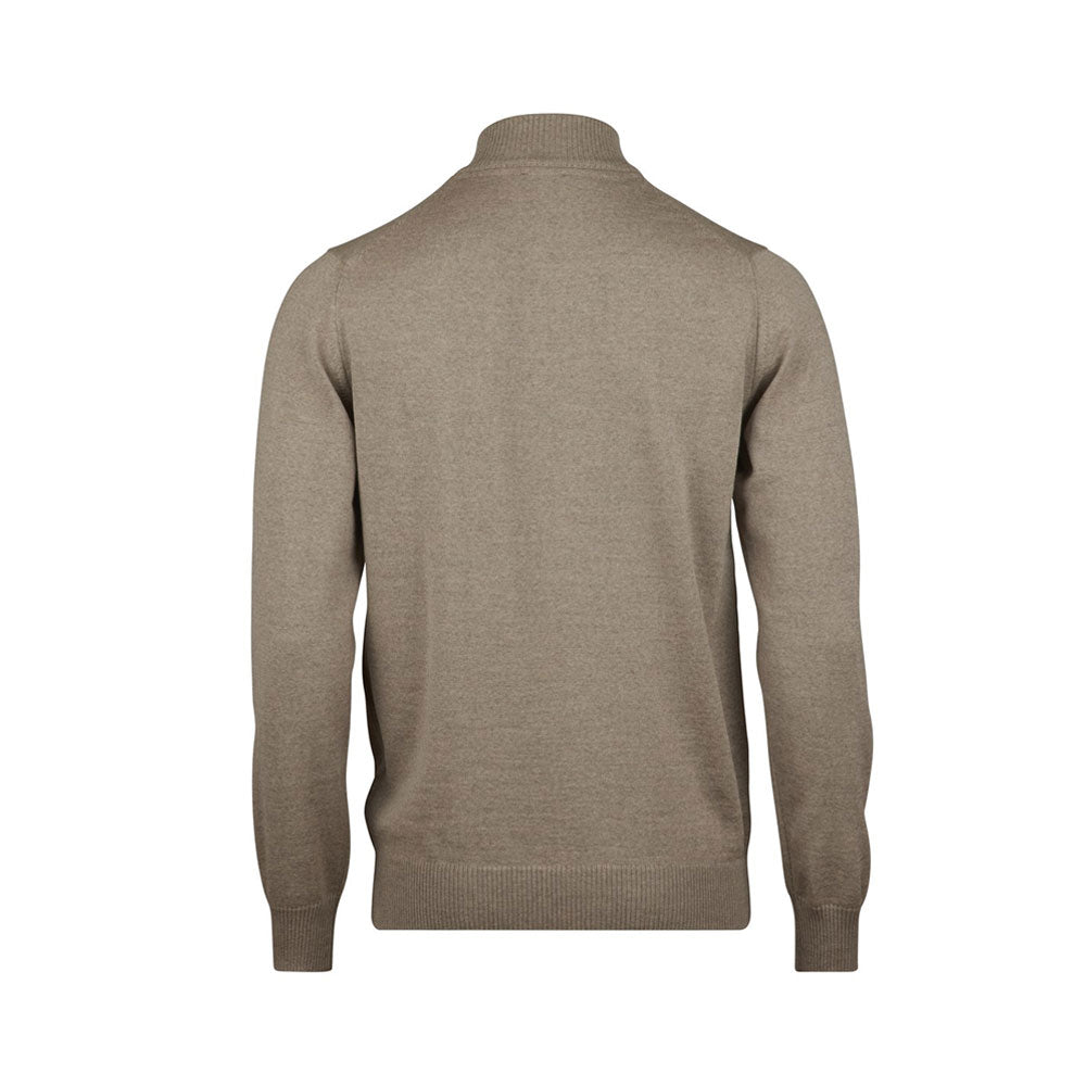 Sweater Knitted Half Zip Merino - Light Beige