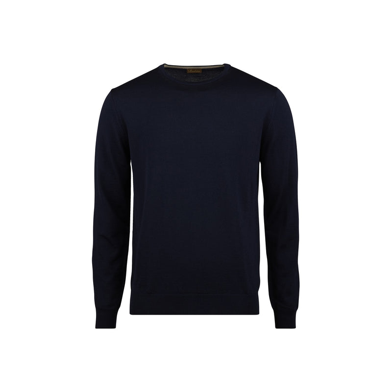 Crew w patch, Merino wool - Navy