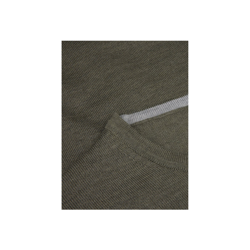 Crew w patch, Merino wool - Green