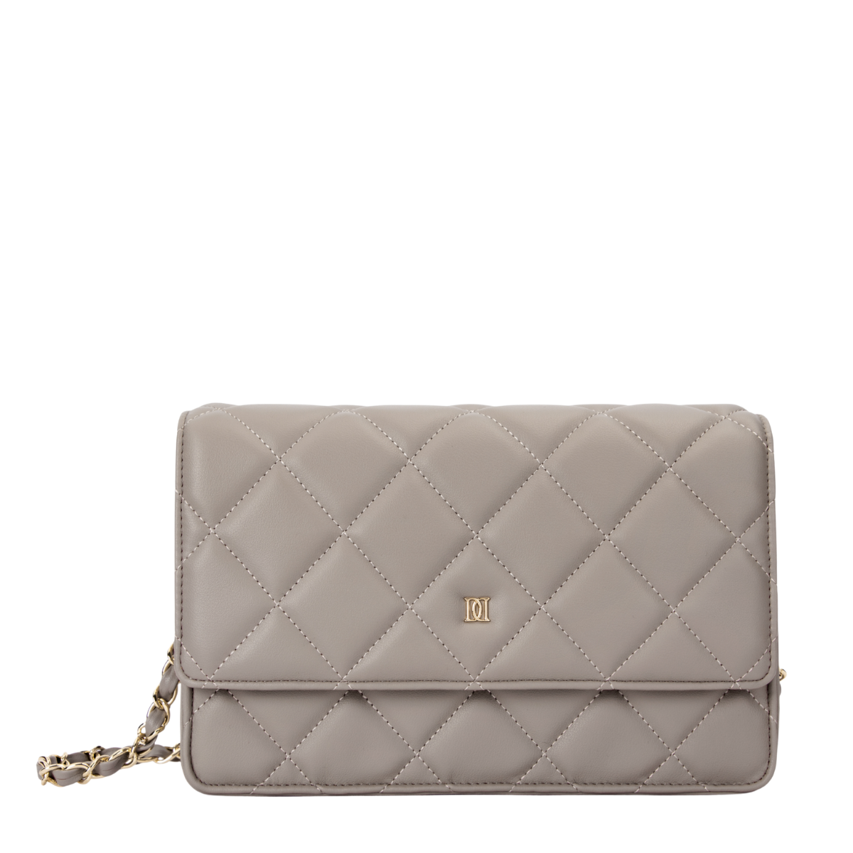 Leather Quilted Bag - TAUPE