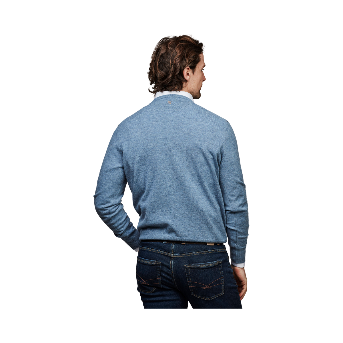 GEELONG V-NECK SWEATER - Blue