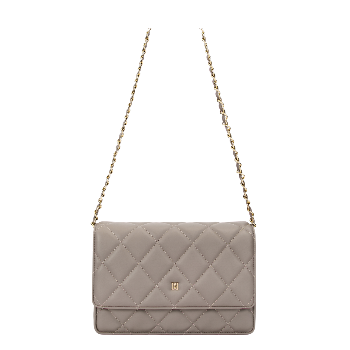 Leather Quilted Bag - TAUPE