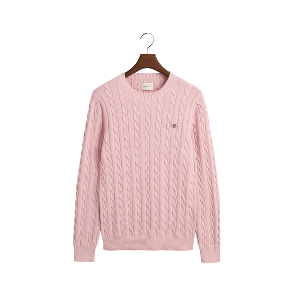 Cotton Cable C-Neck - 614 Blushing Pink