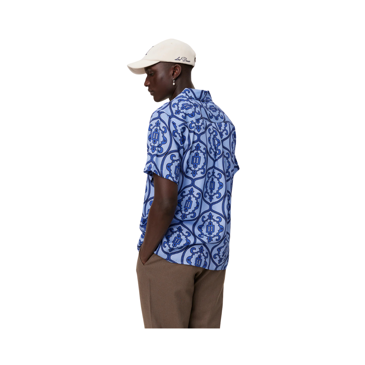 Ornament AOP Tencel SS Shirt - Blue