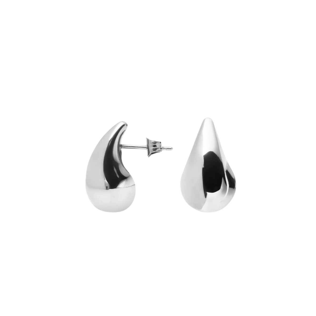 Plain Daring Large Silver Dupe Earring - Silver