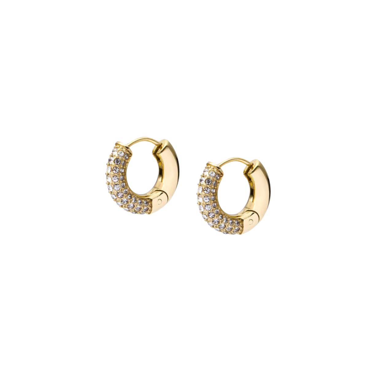 Pavé Everyday Medium Gold Hoops - gold