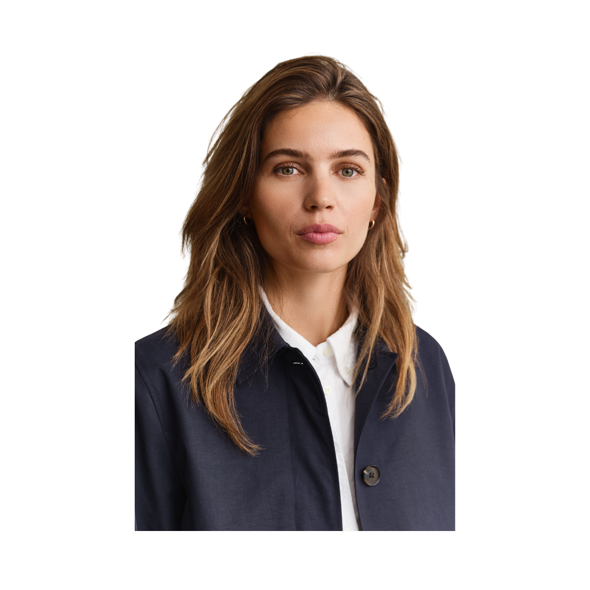 Short Cotton Blend Car Coat - 433 Evening Blue