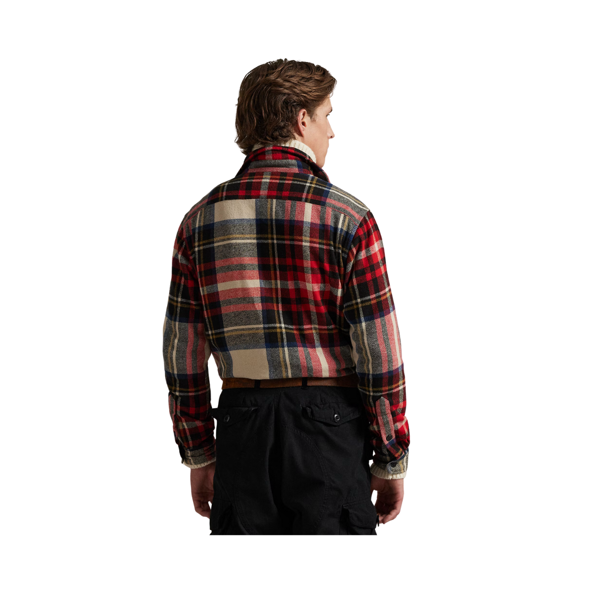Long Sleeve Sport Shirt - Cream Red Multi