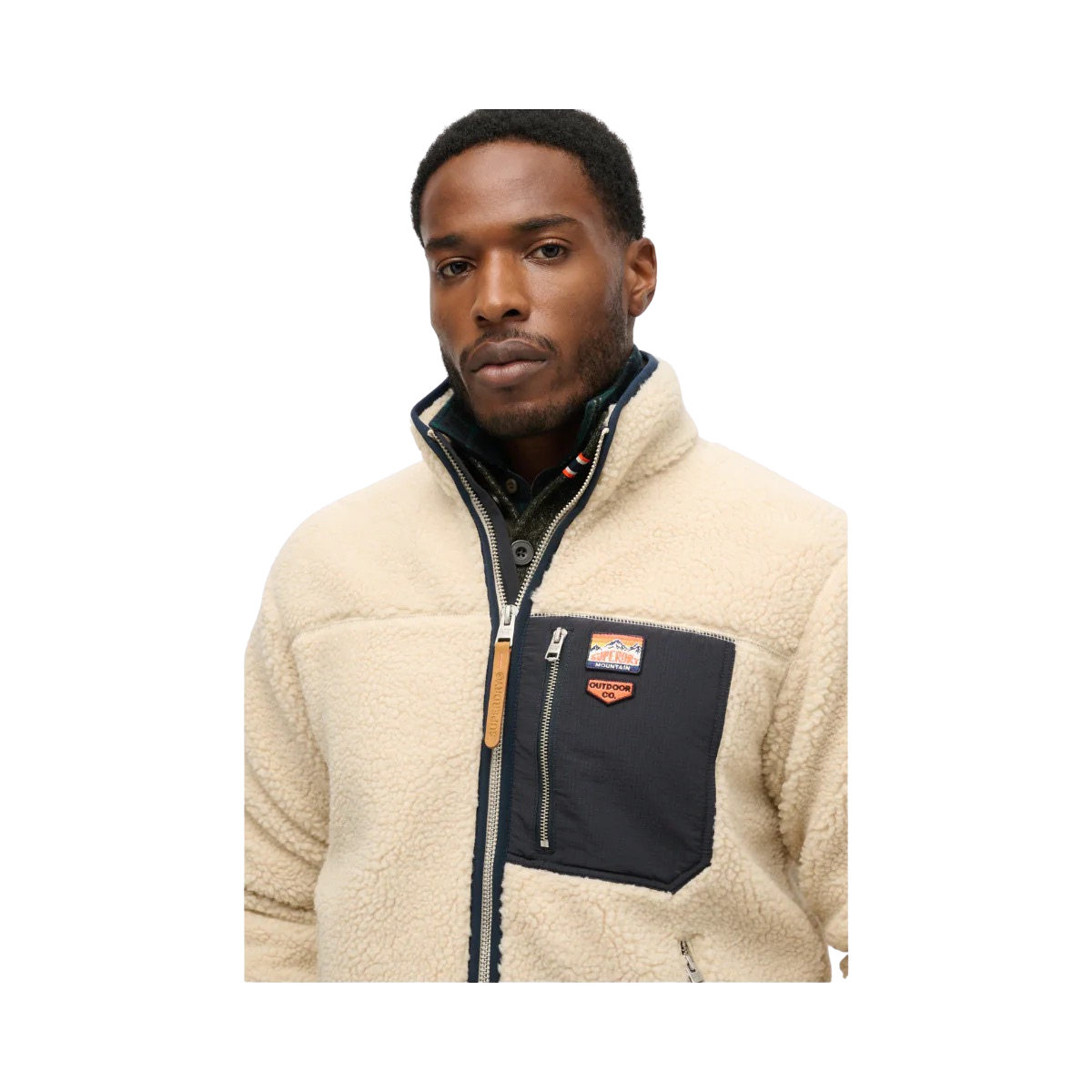 Vintage Retro Full Zip Fleece - 1LG Oatmeal Beige