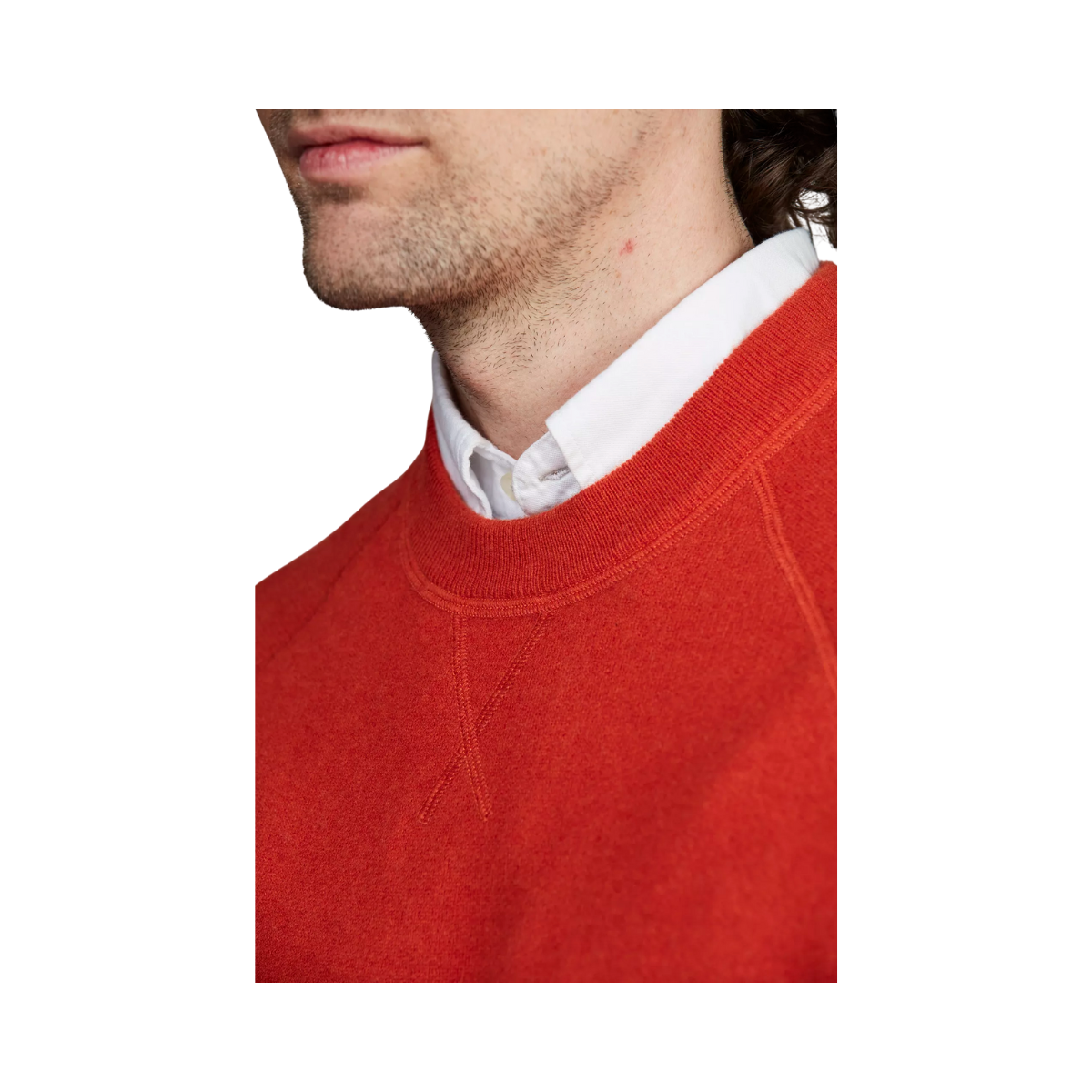 Crew Neck College Sweater - Light Peach