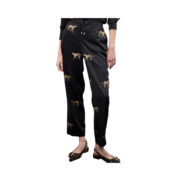 Leopard Print Jogger - Black-Brown