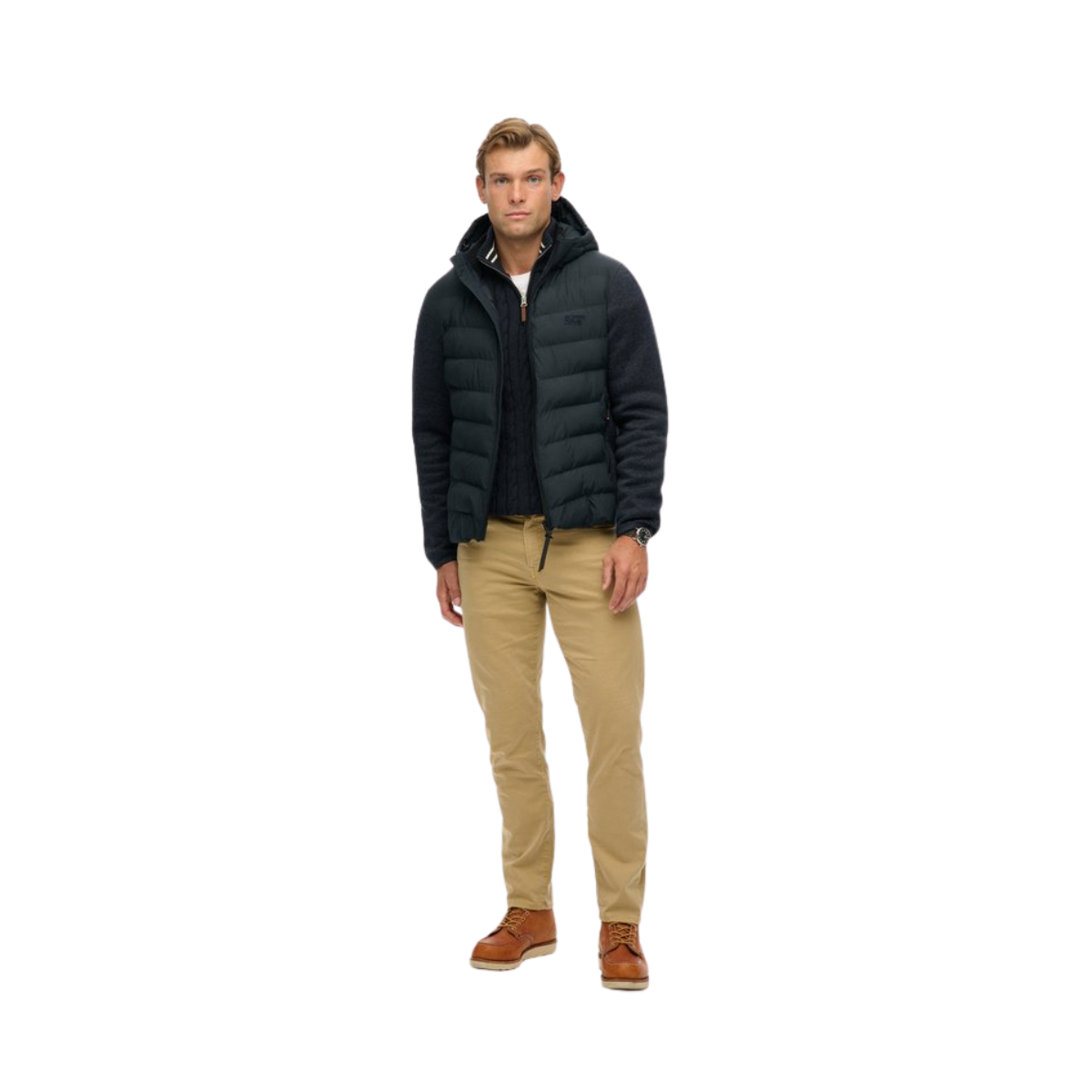 Hooded Storm Knit Hybrid Jacket - 98T Eclipse Navy