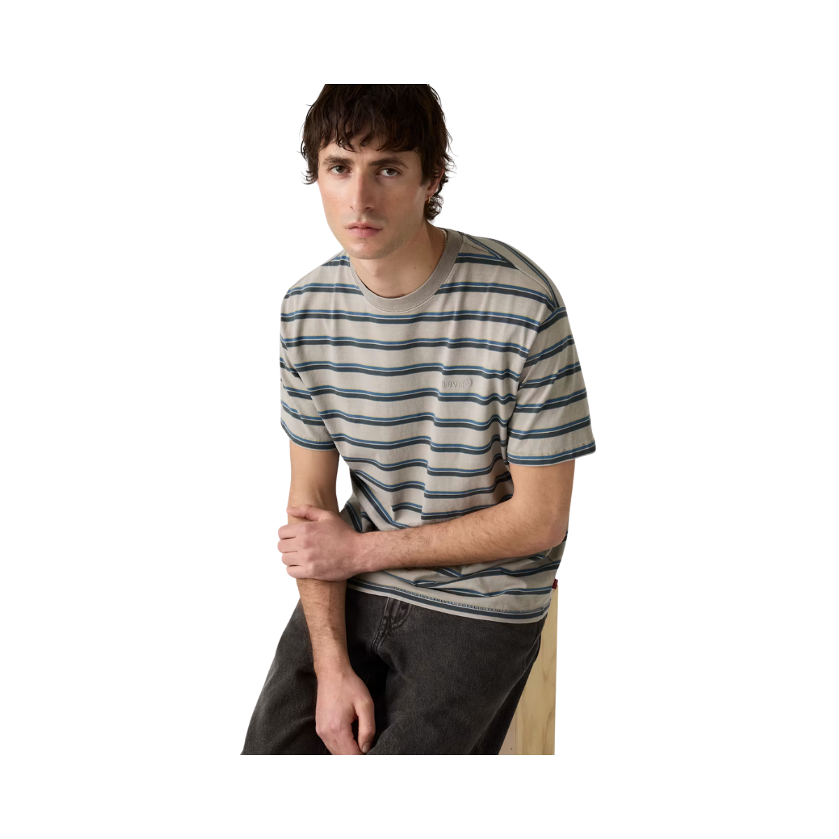 Red Tab Vintage Tee - Martin Stripe Dark Slate