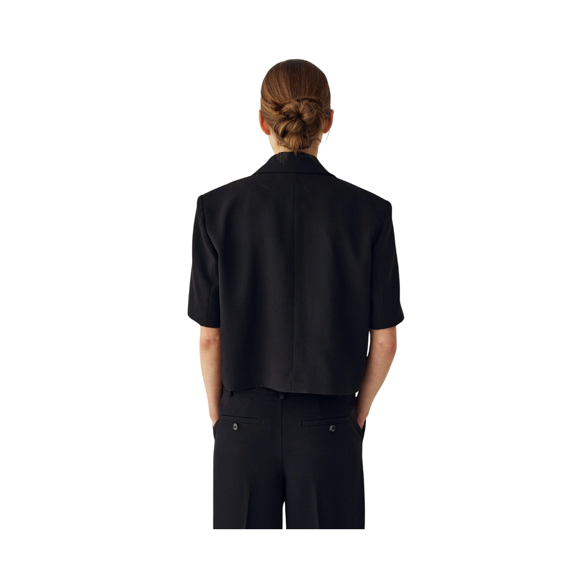 Leanne Crop Blazer - Black