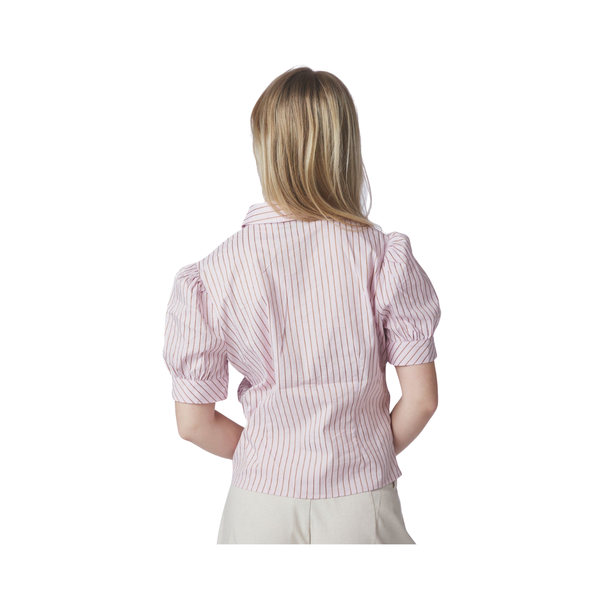 Frannie Structure Stripe Shirt - Light Pink