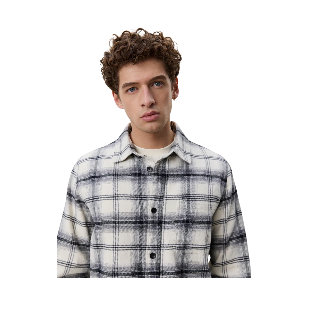 Check Overshirt - Black