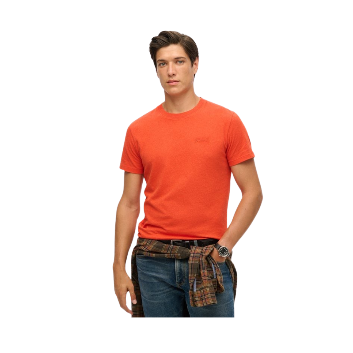 Essential Logo EMB Tee - Bright Orange Marl