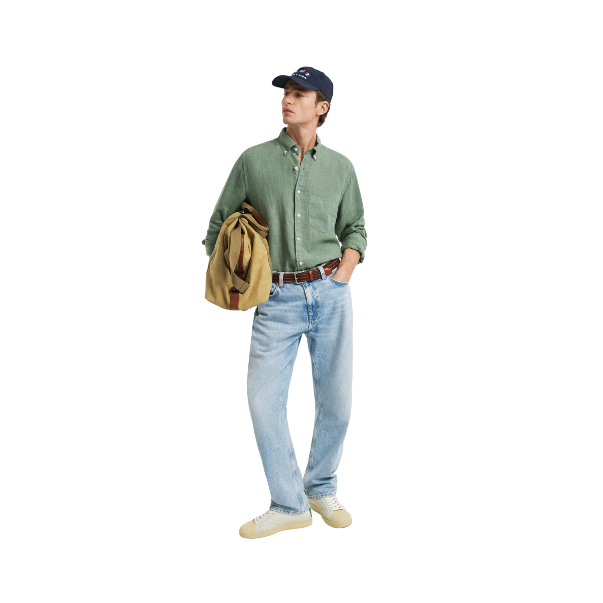 Gmnt Dyed Linen Shirt - Kalamata Green