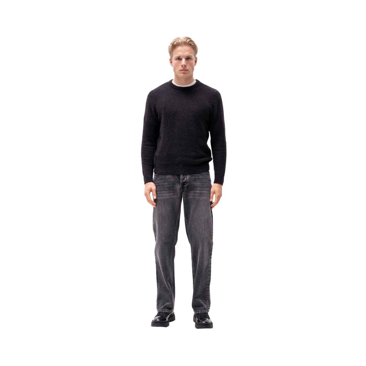 Marcello Crew Neck Knit - Black