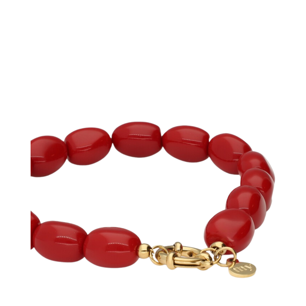 Bracelet Beads Red - Gold