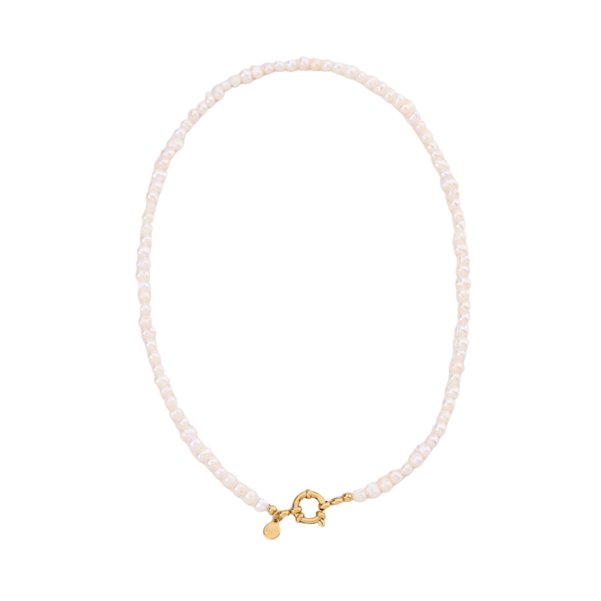 Necklace Pearl With Lock - 1200 Gold