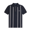 Vertical Stripe Polo - Navy