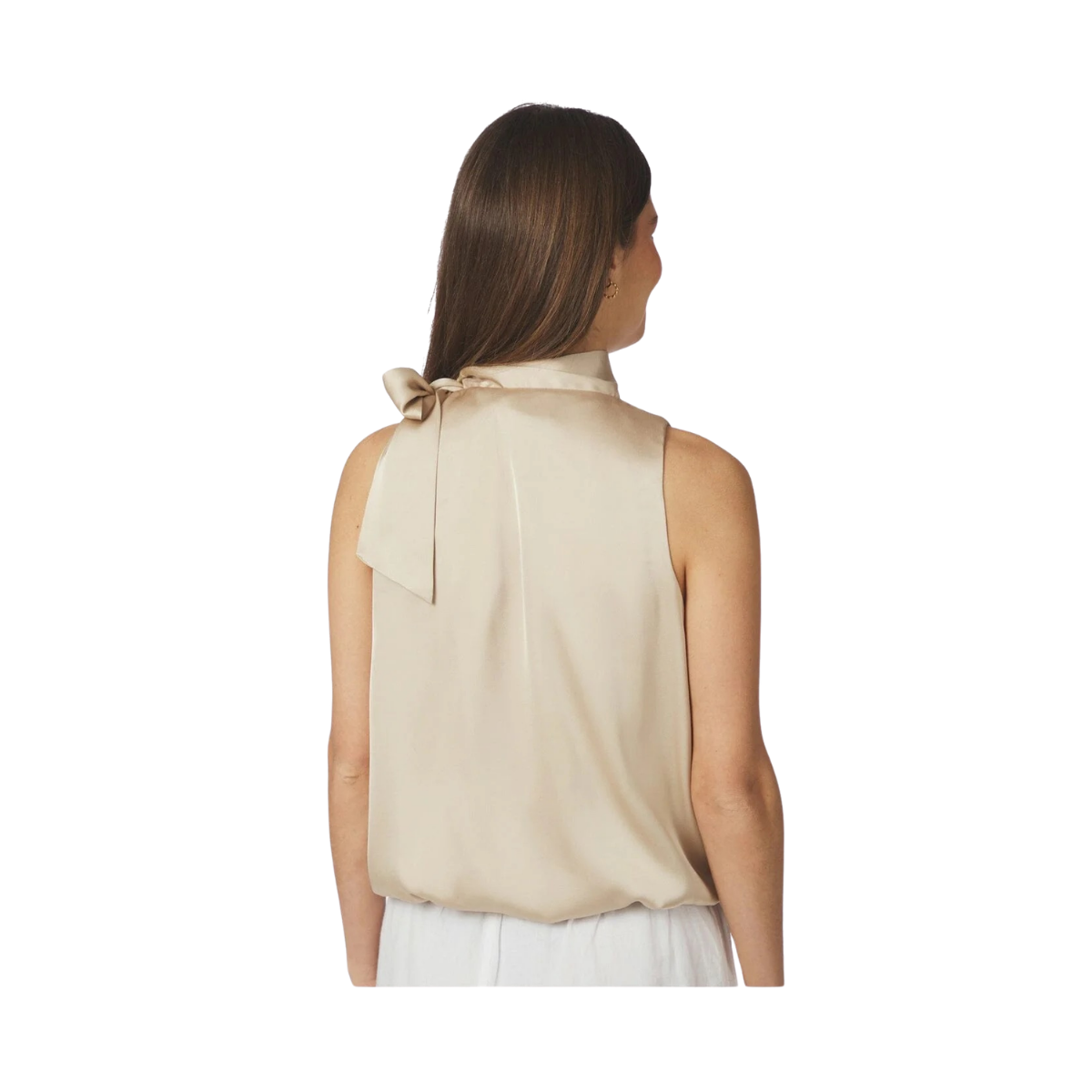 Veda Drapy Satin Top - Dark Sand