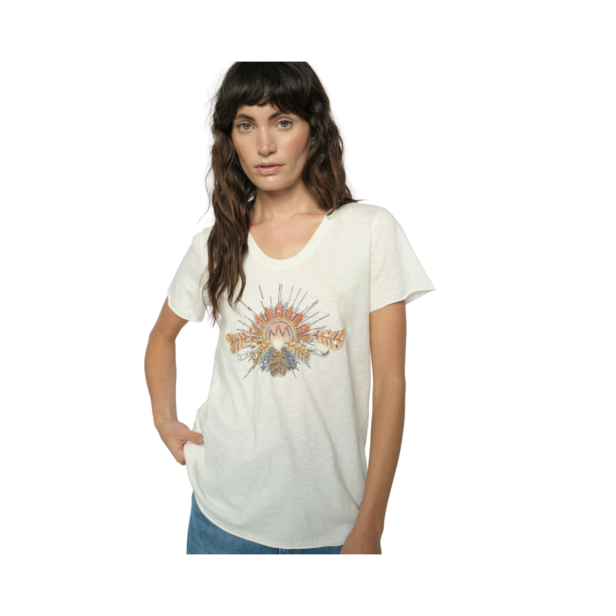 MMTonia SS Glam Tee - Ecru