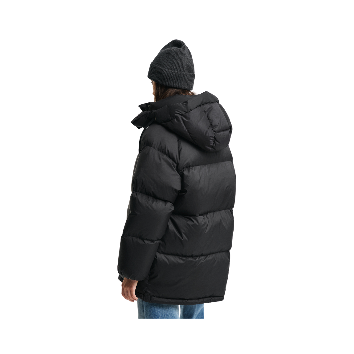 Mid Length Down Jacket - Black