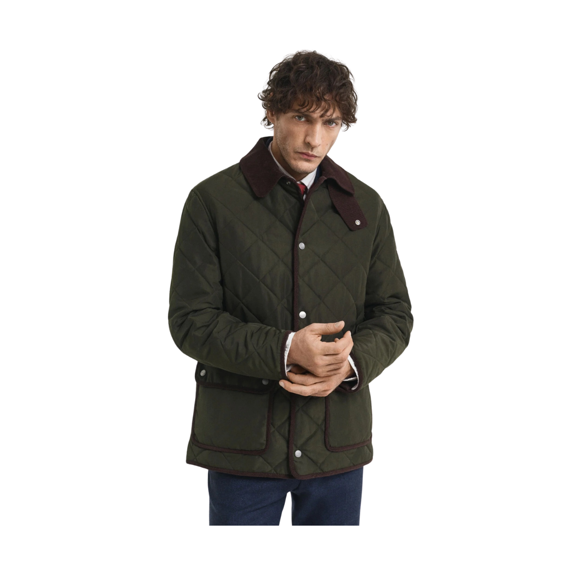 Quilted Fleece Jacket - 368 Dark Moss Green