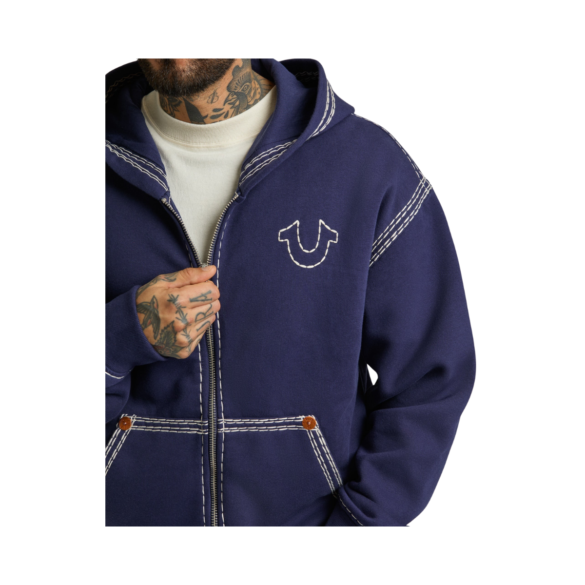 Super Boxy Zip Up Hoodie - Eclipse