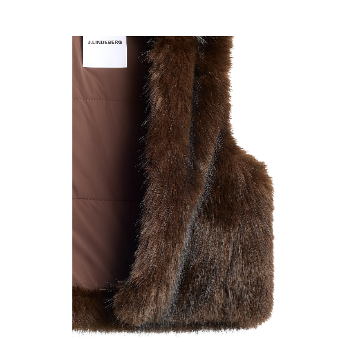 Daria Faux Fur Ball Vest - SEAL BROWN