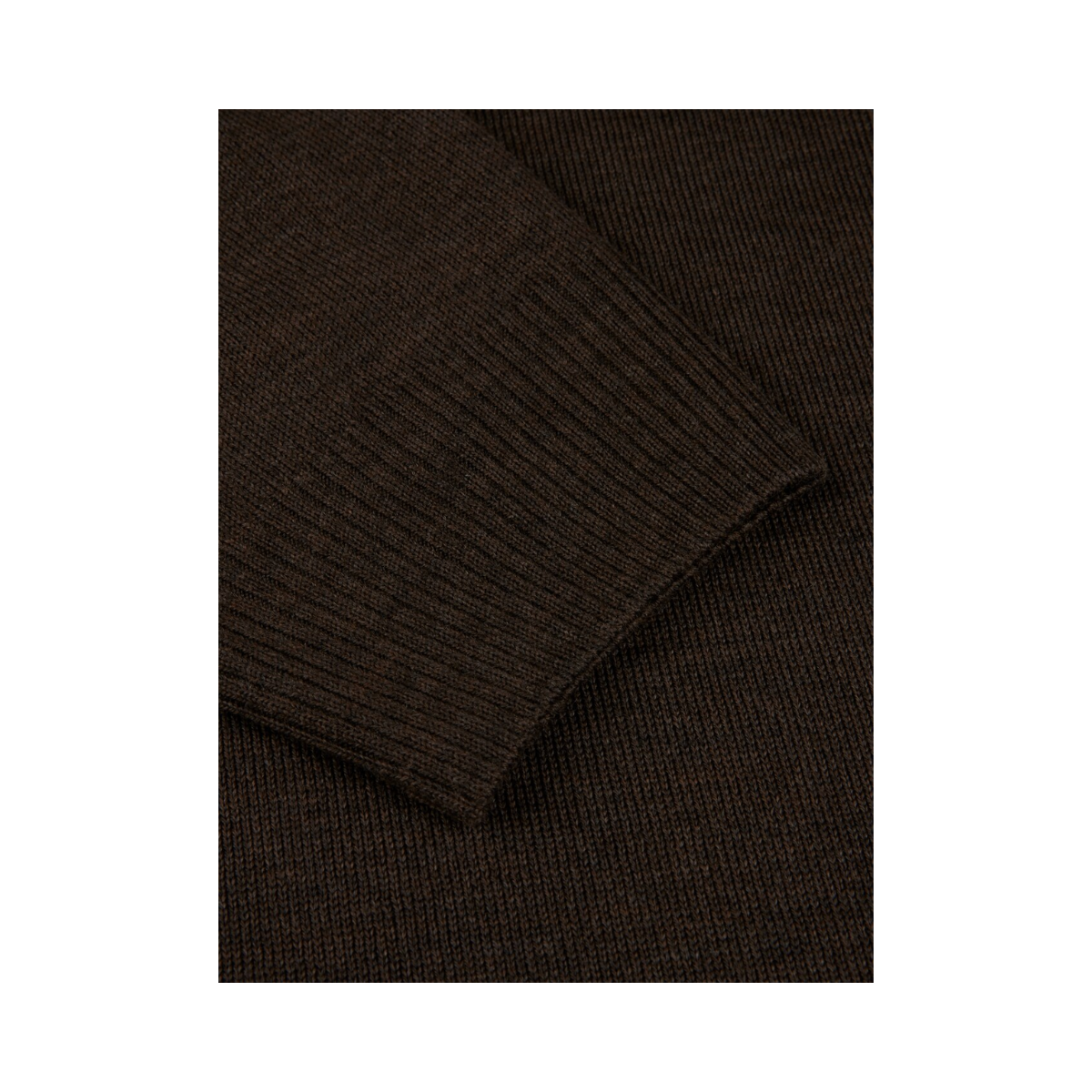 Sweater Knitted Half Zip Merino - Brown