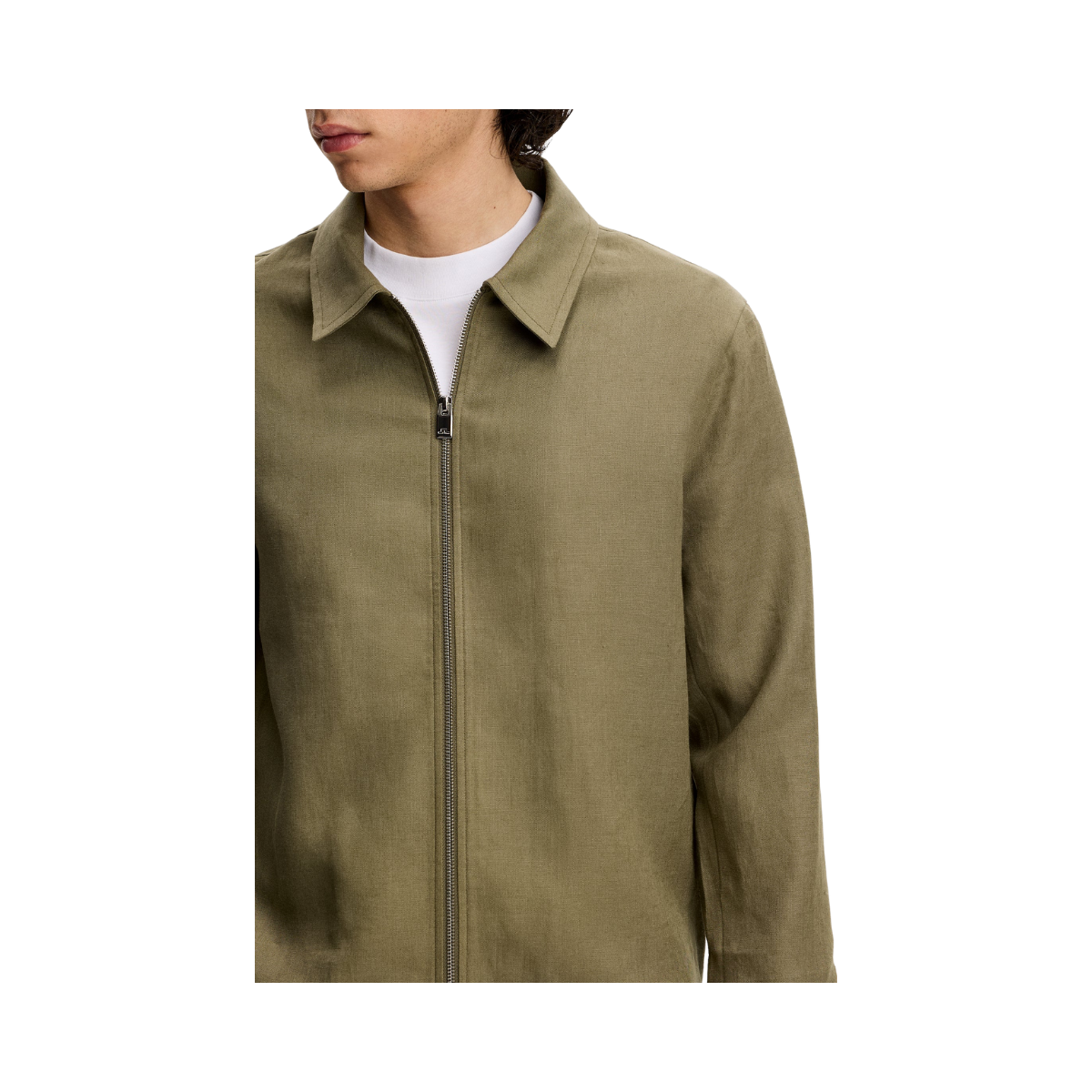 Julius Drape Linen Overshirt - Kalamata