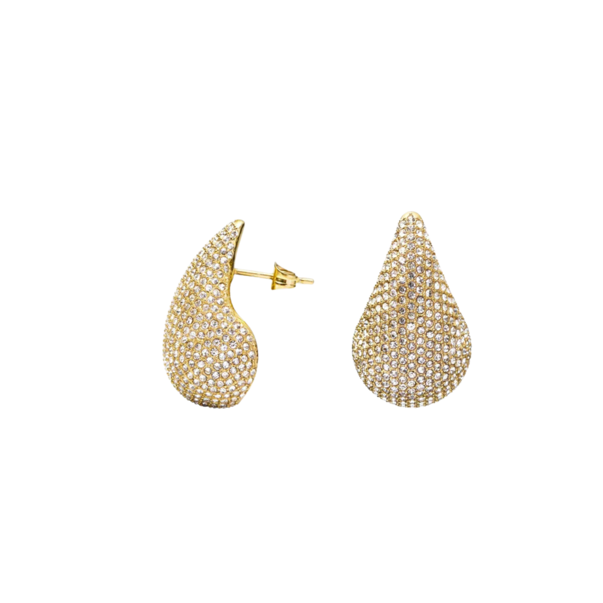 Pavé Daring Large Gold Dupe Earring - gold