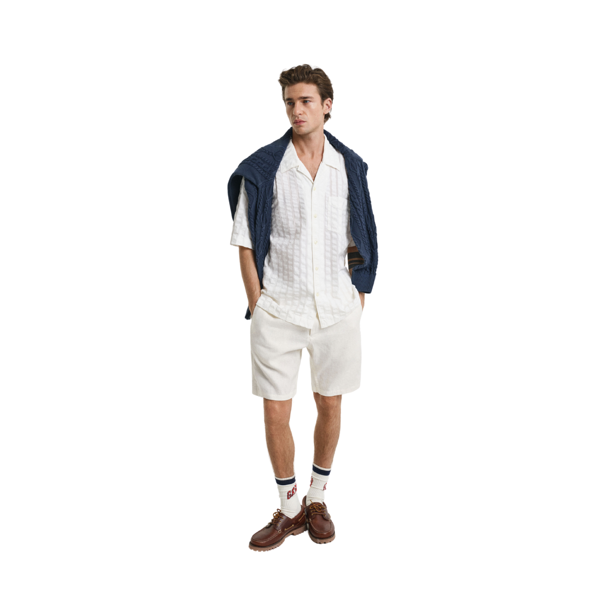Relaxed Linen DS Shorts - Cream