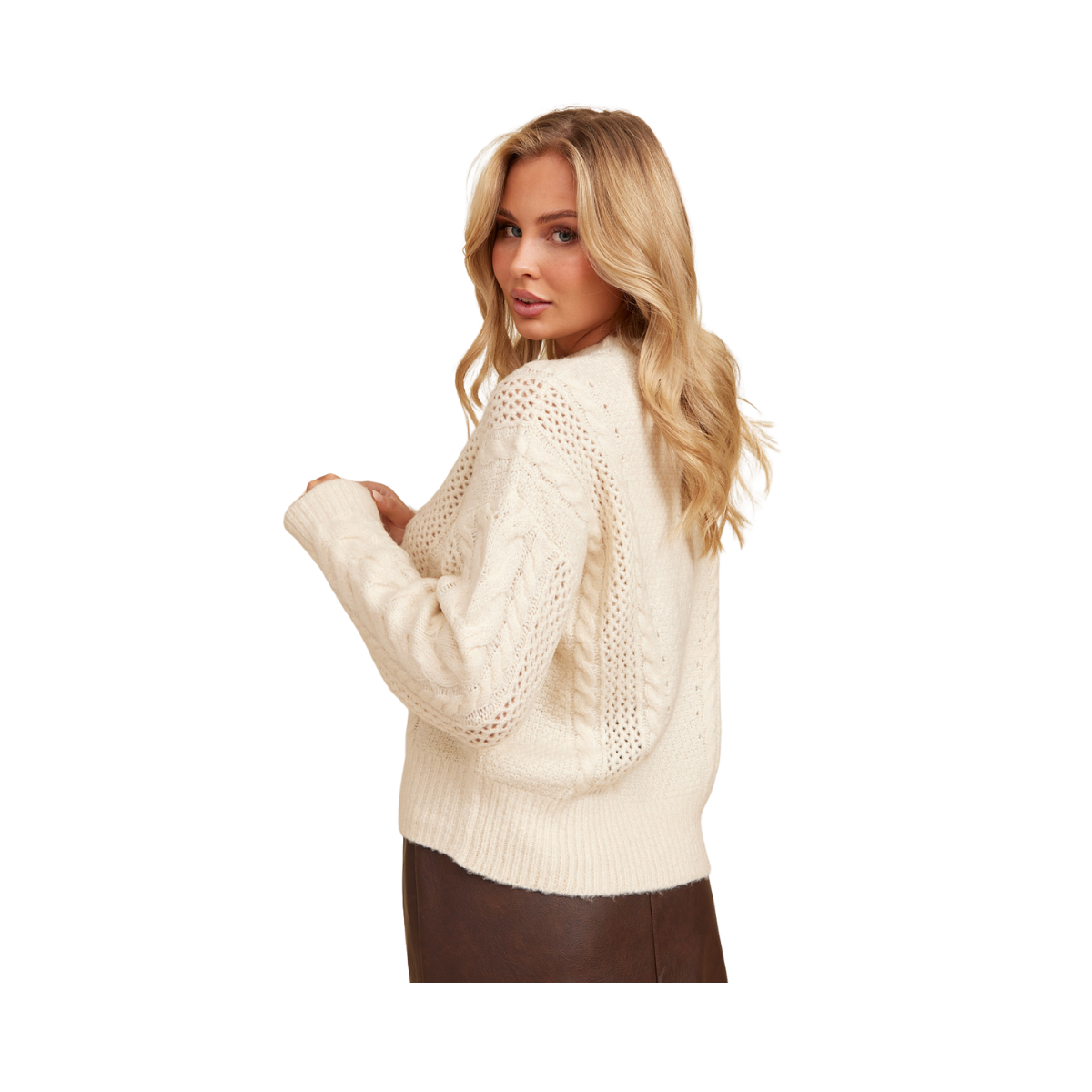 Miriam Cable Knit - White