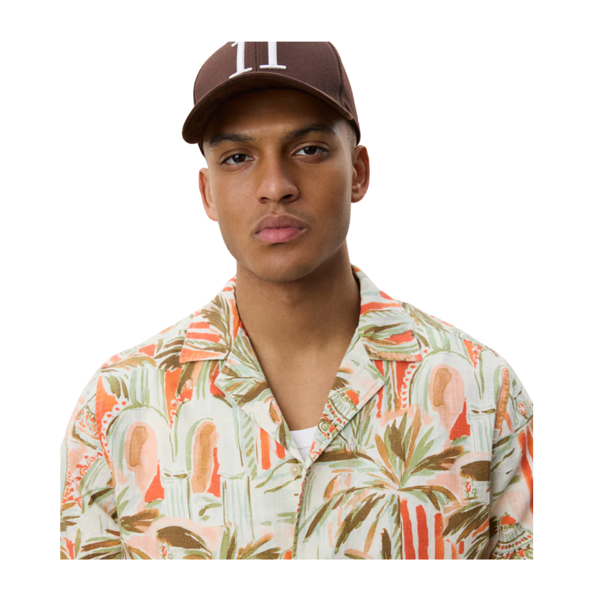 Palm AOP SS Shirt - Raw Sienna Orange