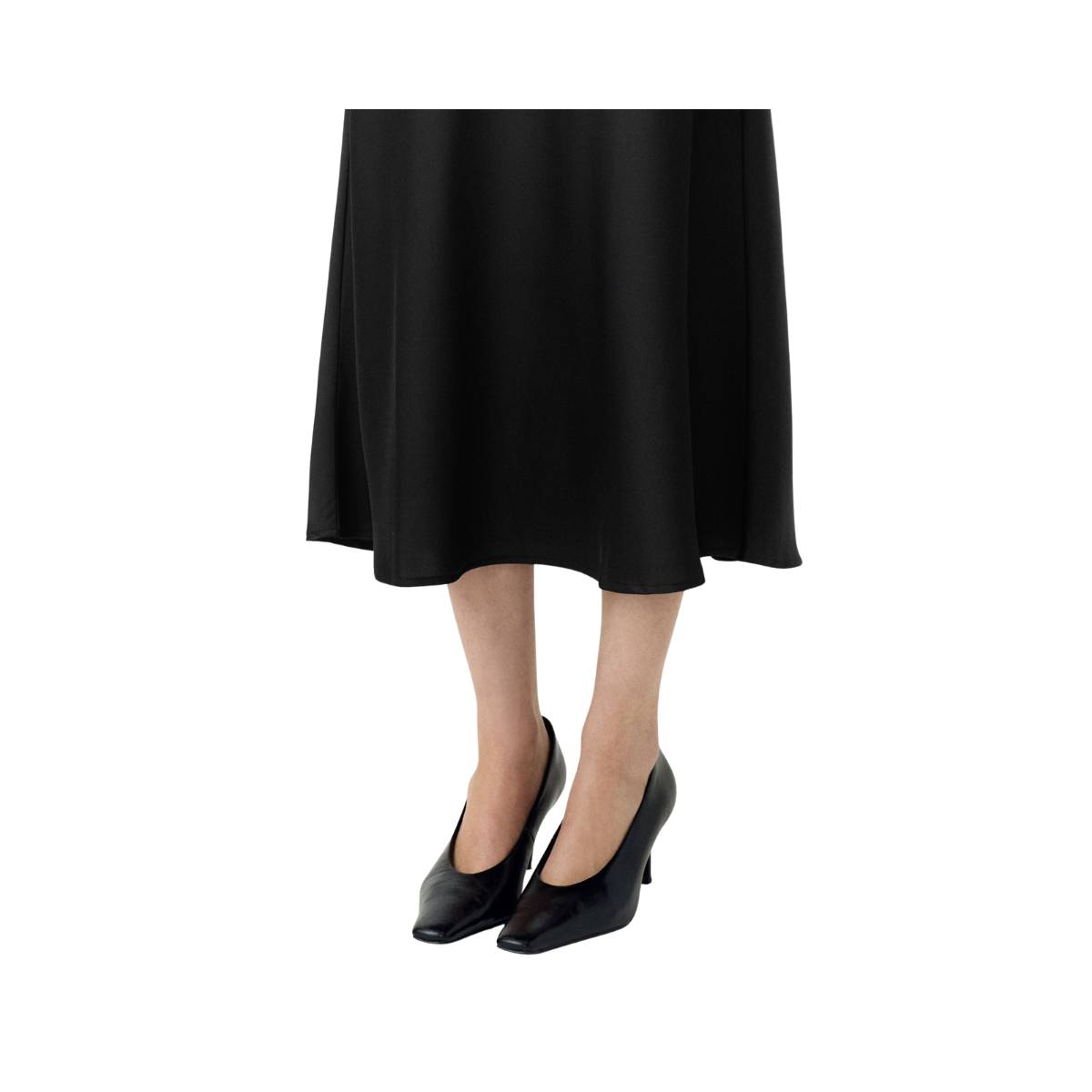 YASPella Highwaist Midi Skirt - Black