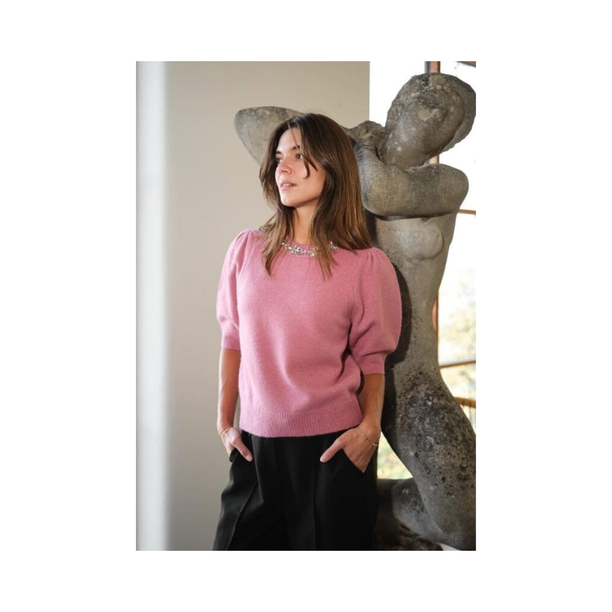 Maia Stone Knit blouse - 165 ROSE