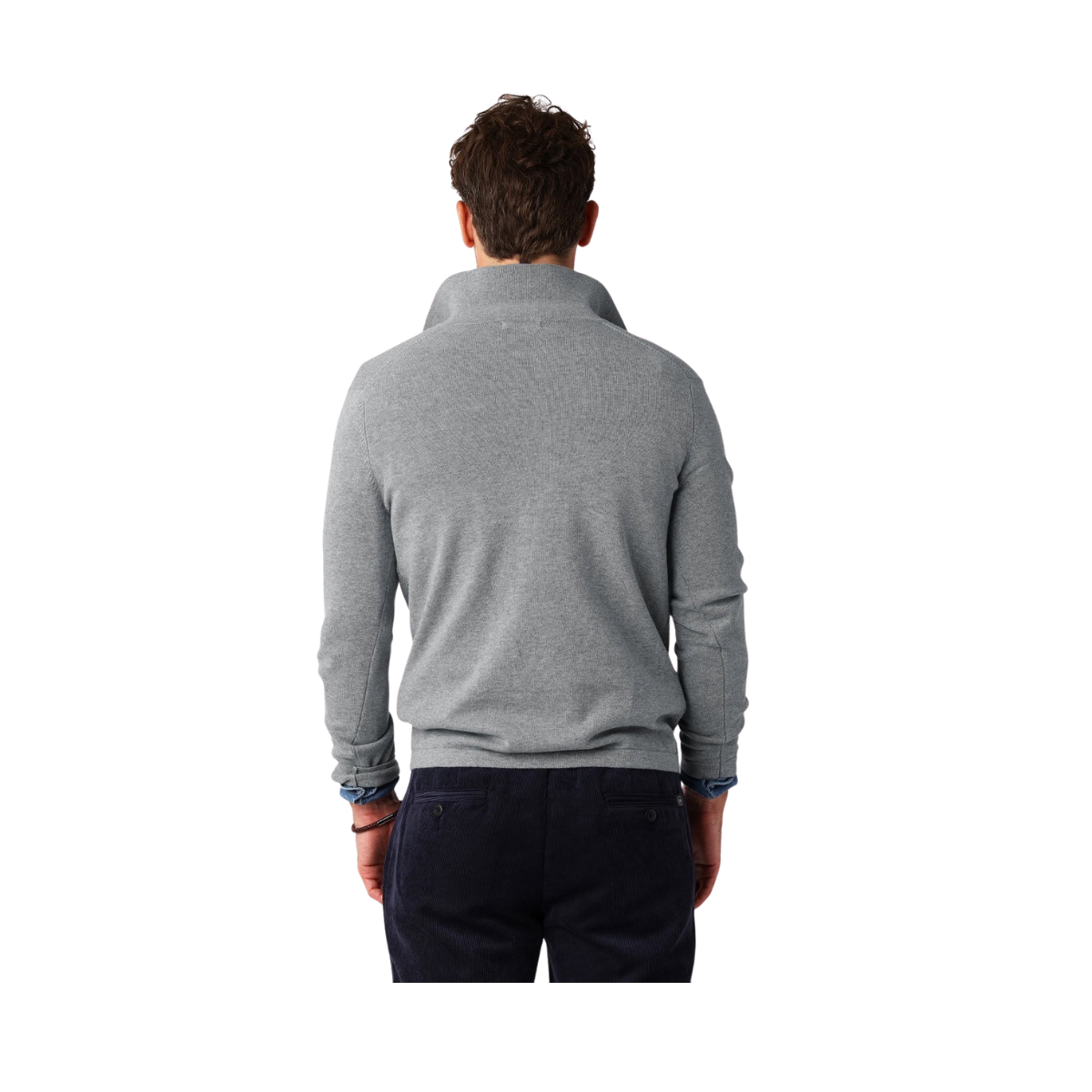 Cotton Half Zip - Light Grey