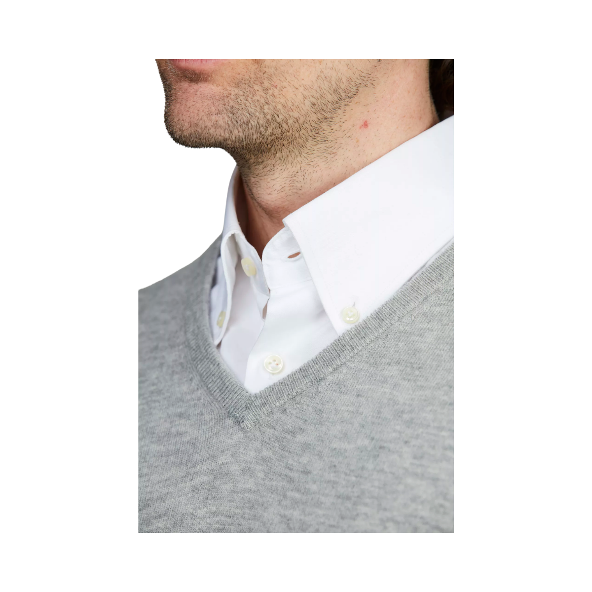 Geelong Knitted Sweater - Light Grey
