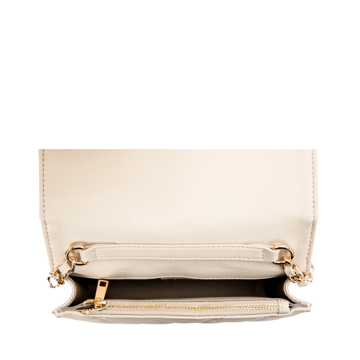 Leather Quilted Mini Bag - Sand