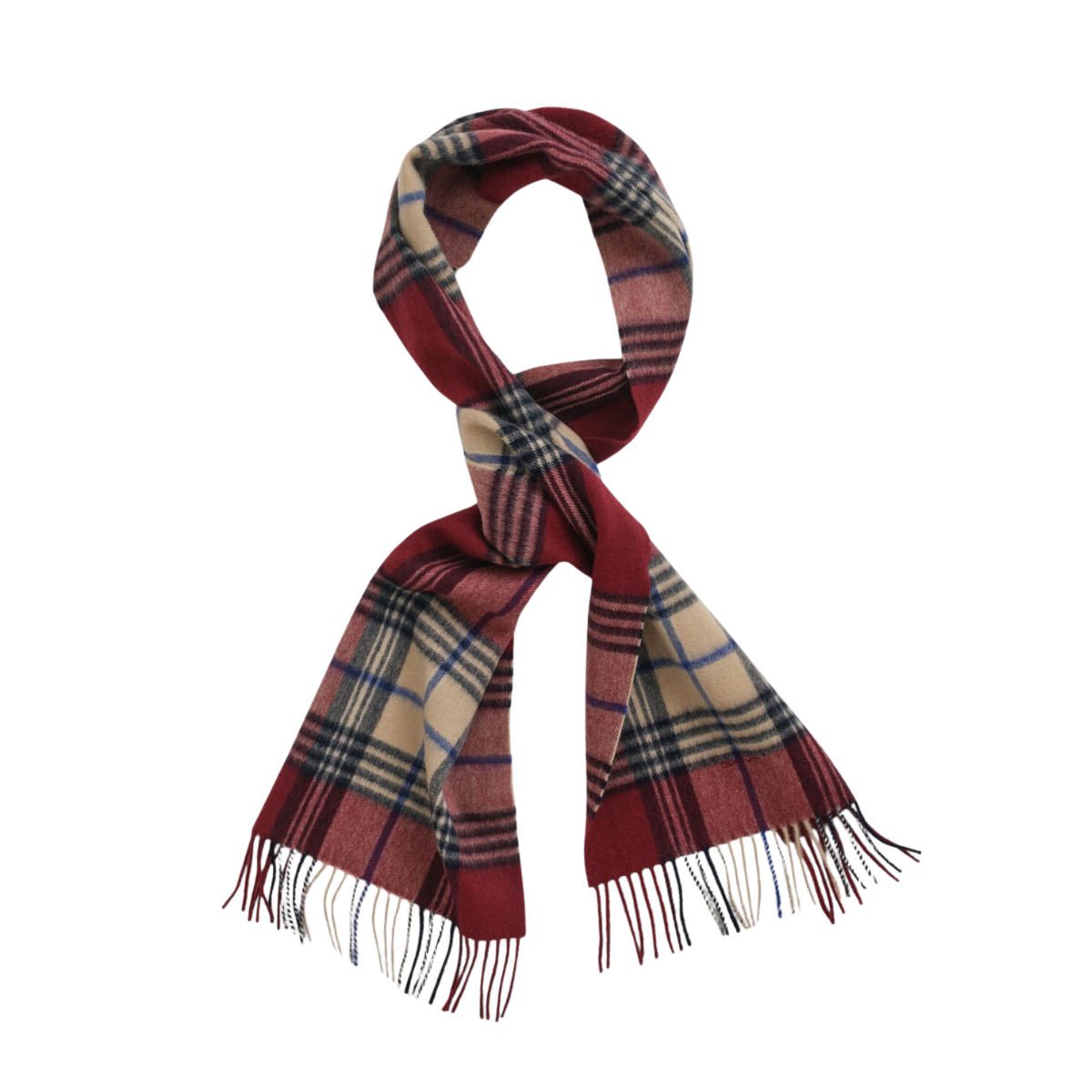 Wool Checked Scarf - 604 Plumped Red