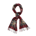 Wool Checked Scarf - 604 Plumped Red