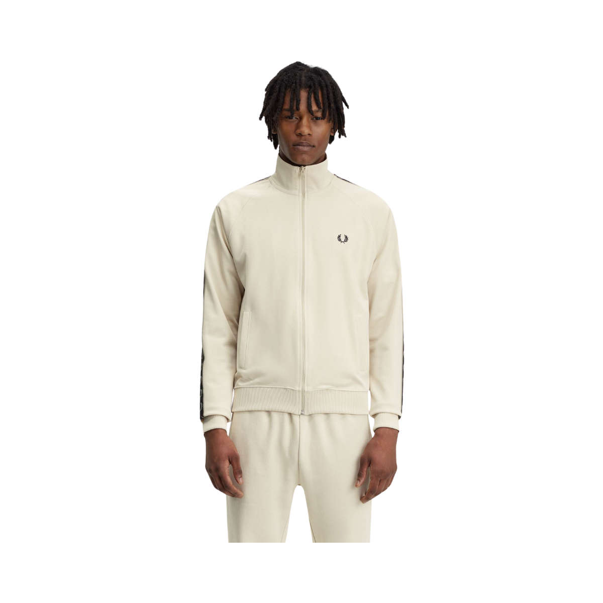 Contrast Tape Track Jacket - White