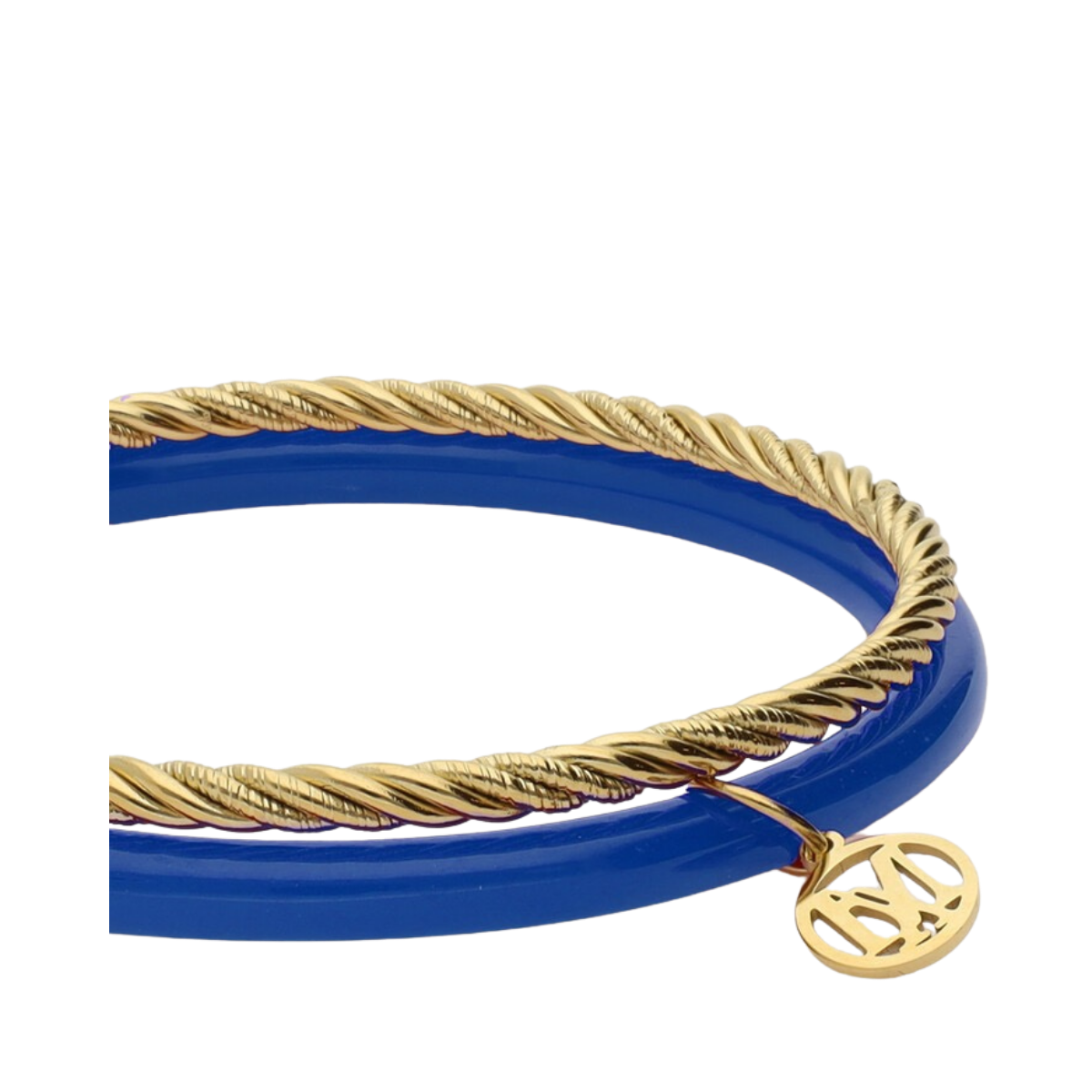 Bangle Set Thin Cobalt - Gold