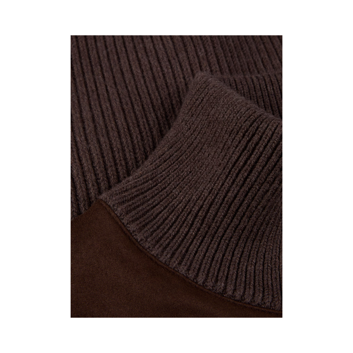 Cardigan Knitted Hybrid Buttoned - Brown