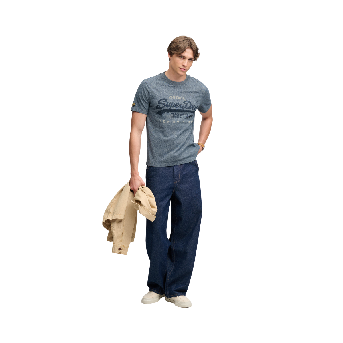 Vl Heritage Relaxed Tee - CLY Denim Blue Marl