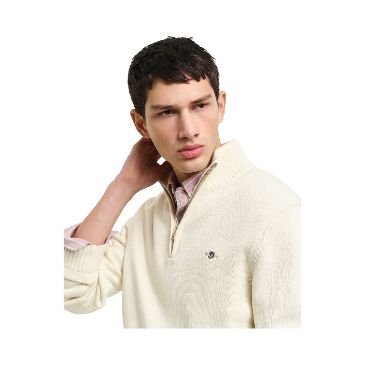 Casual Cotton Halfzip - Cream